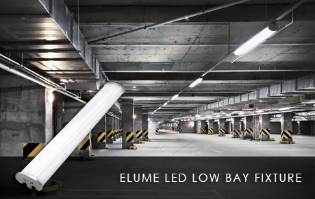 Elume LED Low Bay Fixture - Low Ceiling Industrial Strength LED Lighting